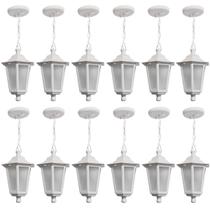 Conjunto 12 Pendentes de Teto Coloniais Luminárias Externas Gregas Brancas 58cm Dital Conjunto 12 Pendentes de Teto Coloniais Luminárias Externas Gregas Brancas 58cm Dital