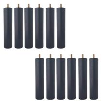 Conjunto 12 Pés de Cama 20cm Pés de Madeira Palito Box Baú Casal Preto Conjunto 12 Pés de Cama 20cm Pés de Madeira Palito Box Baú Casal Preto