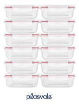 Conjunto 12 Potes 640ml Vidro Hermético 4 Travas Marmita
