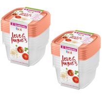 Conjunto 12 Potes 800ml - Freezer e Micro-Ondas Sanremo Para Marmita Cor Sortida