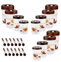 Conjunto 12 potes alimentos com colheres medida mantimento