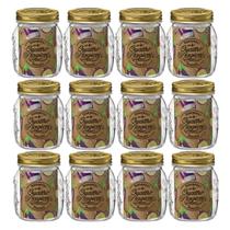 Conjunto 12 potes de vidro com tampa hermética transparente 818 ml mantimentos