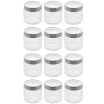 Conjunto 12 Potes de Vidro com Tampa Inox 870ml cada Lyor Sydney Biscoito Condimento