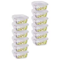 Conjunto 12 Potes Hermetico Marmita Fit Anel Vedação 320 ml Conjunto 12 Potes Hermetico Marmita Fit Anel Vedação 320 ml