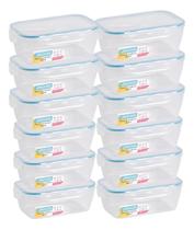 Conjunto 12 Potes Marmita Fitness Herméticos 500ml com Tampa Trava Livre de BPA
