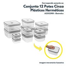 Conjunto 12 Potes Plásticos Herméticos Cinza Electrolux A23122901 Kit 12 Potes Originais Electrolux