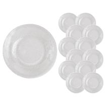 Conjunto 12 Prato Acqua Fundo Vidro Temperado 22cm Almoço