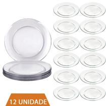 Conjunto 12 Prato Redondo Raso Gourmet Refeição 26cm Duralex