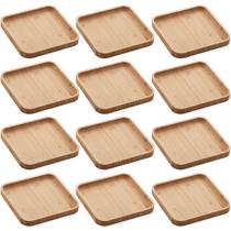Conjunto 12 Pratos de Bambu Squaze Lyor 17x17cm Bandejas para Servir Bares Casa de Eventos Conjunto 12 Pratos de Bambu Squaze Lyor 17x17cm Bandejas para Servir Bares Casa de Eventos