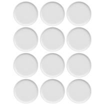 Conjunto 12 Pratos de Sobremesa Porcelana Branca Redondos 18,5cm Bold Germer Hotel Padaria