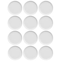 Conjunto 12 Pratos de Sobremesa Porcelana Branca Redondos 18,5cm Bold Germer Hotel Padaria