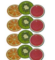 Conjunto 12 Pratos Em Melamina de Frutas Para Jantar 25cm