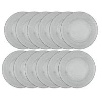 Conjunto 12 Pratos Fundo Vidro Transparente Forjado Conjunto 12 Pratos Fundo Vidro Transparente Forjado