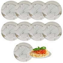 Conjunto 12 Pratos Raso em Melamina 25cm Atacado