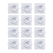 Conjunto 12 Spot Led Quadrado Embutir Alltop 7w Branco Frio