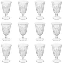 Conjunto 12 Taças de Vidro 240ml para Água Decorada Palmeiras Lyor Servir Suco Conjunto 12 Taças de Vidro 240ml para Água Decorada Palmeiras Lyor Servir Suco