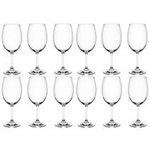 Conjunto 12 Taças de Vinho Tinto 450ml Cristal Titânio Haus Mesa Jantar