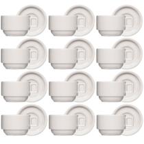 Conjunto 12 Xícaras Café Chá com Pires 210ml Bar Hotel Porcelana Branca Germer Conjunto 12 Xícaras Café Chá com Pires 210ml Bar Hotel Porcelana Branca Germer