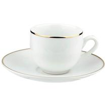 Conjunto 12 Xícaras Café com Pires Porcelana 90ml Legacy Gold Padaria Servir Conjunto 12 Xícaras Café com Pires Porcelana 90ml Legacy Gold Padaria Servir