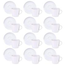 Conjunto 12 Xícaras com Pires Porcelana 185ml Tramontina Leonora Café Chá Mesa Posta