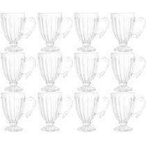 Conjunto 12 Xícaras de Café 100ml Cristal Imperial Lyor Taças para Cafézinho Padaria Casa