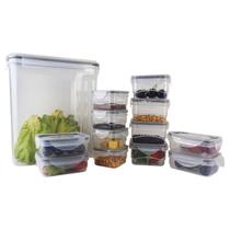 Conjunto 13 Potes Tampa Hermeticos Polipropileno Resistente Transparente Organização Alimentos Cozinha