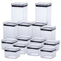 Conjunto 14 Peças Potes Organizador Empilhável Hermético Conjunto 14 Peças Potes Organizador Empilhável Hermético