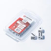 Conjunto 15 Dado Branco Preto Central Dice D6 16mm Marcador Central
