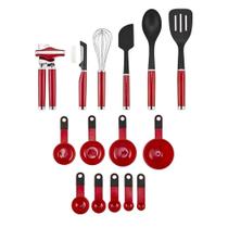 Conjunto 15 Peças Utensílios de Cozinha Vermelho KitchenAid