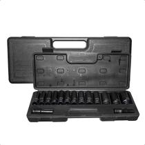 Conjunto 15 Soquetes De Impactos Encaixe 1/2 10mm Até 27mm