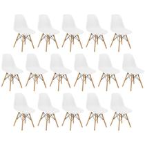 Conjunto 16 Cadeiras Charles Eames Eiffel Wood Base Madeira - Branca Conjunto 16 Cadeiras Charles Eames Eiffel Wood Base Madeira - Branca