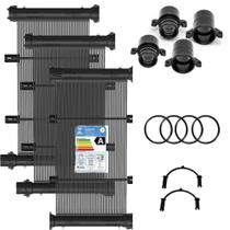 Conjunto 16 Placas E Terminações Para Aquecimento Solar De Piscina Até 16m² Ou 30 Mil Litros Conjunto 16 Placas E Terminações Para Aquecimento Solar De Piscina Até 16m² Ou 30 Mil Litros