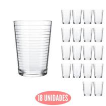 Conjunto 18 Copo Vidro Ginga Transparente 265ml Nadir Agua