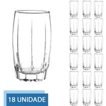 Conjunto 18 Copo Vidro Transparente 374ML Amadeus Long Drink Conjunto 18 Copo Vidro Transparente 374ML Amadeus Long Drink