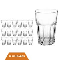Conjunto 18 Copos de Vidro 350ML ideal para Suco e Vitaminas