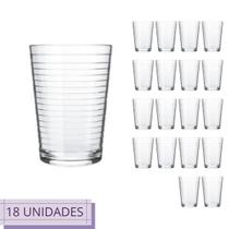 Conjunto 18 Copos Ginga Nadir Luxo Vidro Transparente 265ml
