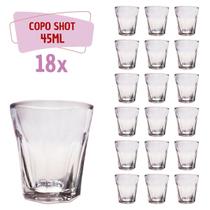 Conjunto 18 Copos Shot Vidro Tequila Cachaça Dose 45ml Bar