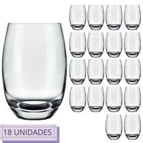 Conjunto 18 Copos Vidro 440ml Amber Redondo Transparente