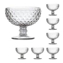 Conjunto 18 Unidades Taça De Vidro Sobremesa Bico De Abacaxi