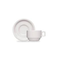 Conjunto 18 Xicaras Cha Com Pires Porcelana BarHotel Germer