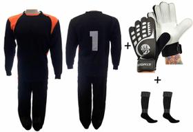 Conjunto 1Camisa 1Calca 1Meia 1Luva Goleiro pto - TRB