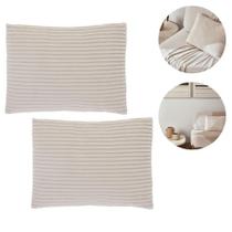 Conjunto 2 Almofadas Decorativas 45x60cm Bege Em Alto Relevo Modernas Conjunto 2 Almofadas Decorativas 45x60cm Bege Em Alto Relevo Modernas