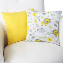 Conjunto 2 Almofadas Decorativas Enxoval Bebê - Safari Amarelo