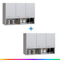 Conjunto 2 Armários Cozinha 3 Portas com Nicho Modular Móveis Bonatto