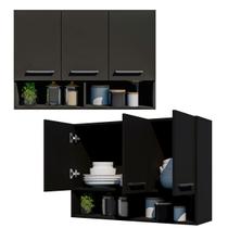 Conjunto 2 Armários Cozinha 3 Portas com Nicho Modular Móveis Bonatto Conjunto 2 Armários Cozinha 3 Portas com Nicho Modular Móveis Bonatto