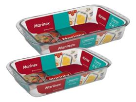 Conjunto 2 Assadeira Retangular Vidro Marinex Temperado Mesa