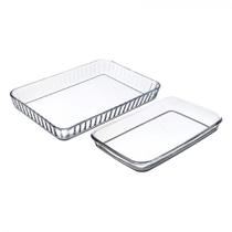 Conjunto 2 Assadeiras Vidro Travessa Retangular Linha Borcam Utensilio Cozinha Assados Doces Lasanha 21x33cm e 27x39,5cm Conjunto 2 Assadeiras Vidro Travessa Retangular Linha Borcam Utensilio Cozinha Assados Doces Lasanha 21x33cm e 27x39,5cm