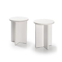 Conjunto 2 Bancos Madeira Branco Sofisticado MDF 45cm Conjunto 2 Bancos Madeira Branco Sofisticado MDF 45cm