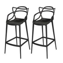 Conjunto 2 Banqueta Allegra Alta Master Empilhavel Resistente Preta Cozinha Americana Balcão Polipropileno Conjunto 2 Banqueta Allegra Alta Master Empilhavel Resistente Preta Cozinha Americana Balcão Polipropileno