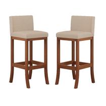 Conjunto 2 Banquetas Alta em Madeira Maciça Berlim